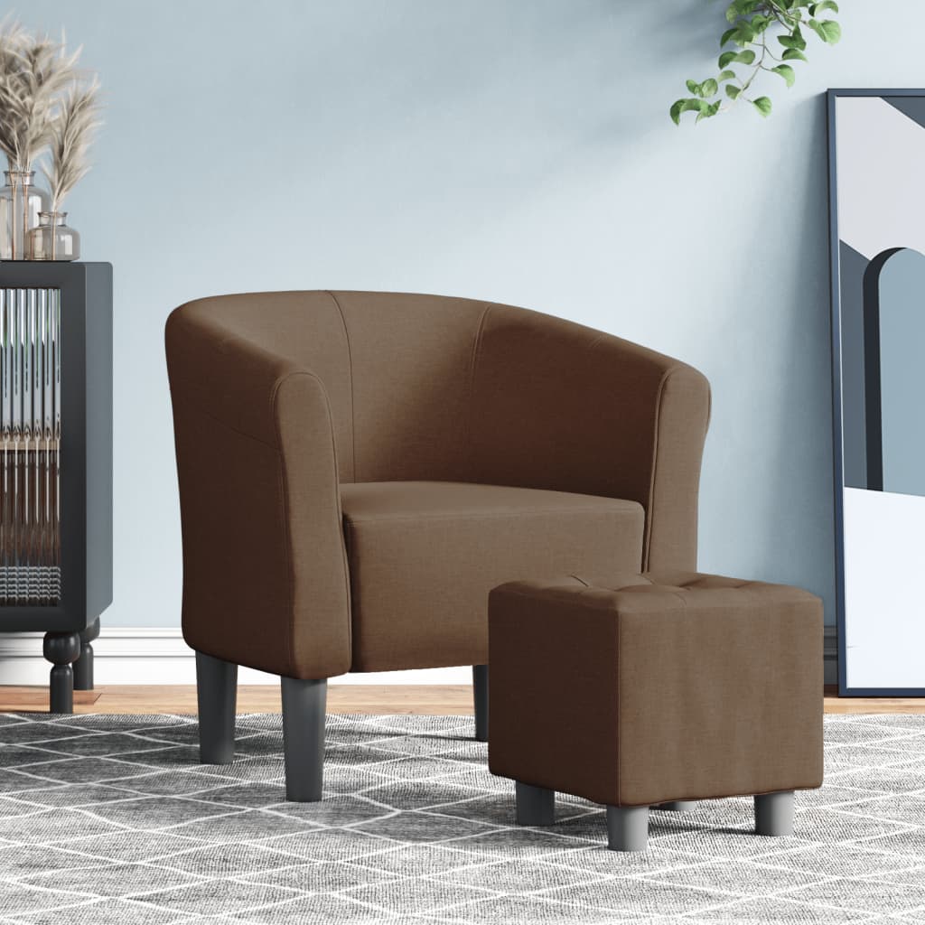 Klubové Křeslo S Podnožkou Modré Textil