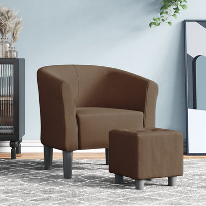 Klubové Křeslo S Podnožkou Modré Textil