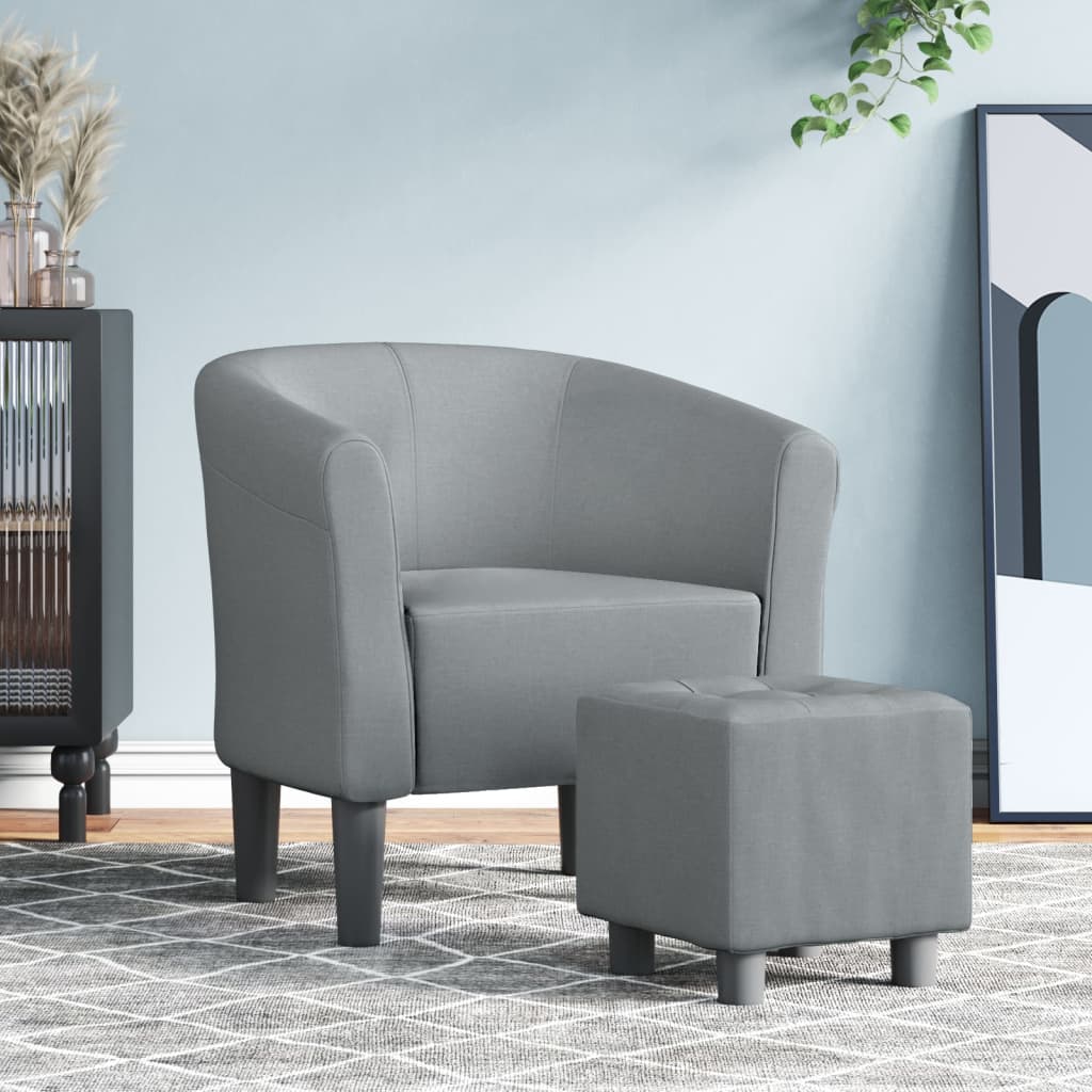 Klubové Křeslo S Podnožkou Modré Textil