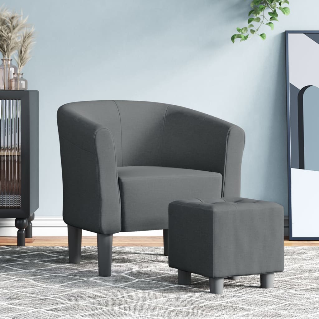 Klubové Křeslo S Podnožkou Modré Textil