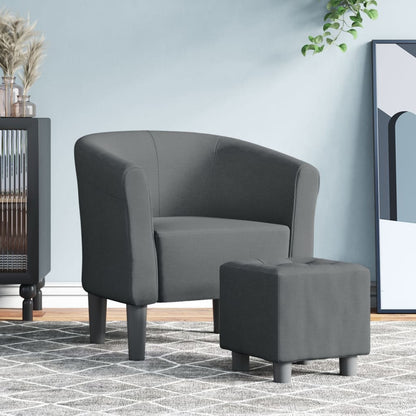 Klubové Křeslo S Podnožkou Modré Textil