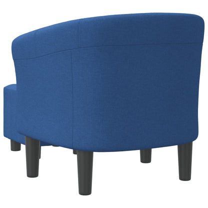 Klubové Křeslo S Podnožkou Modré Textil