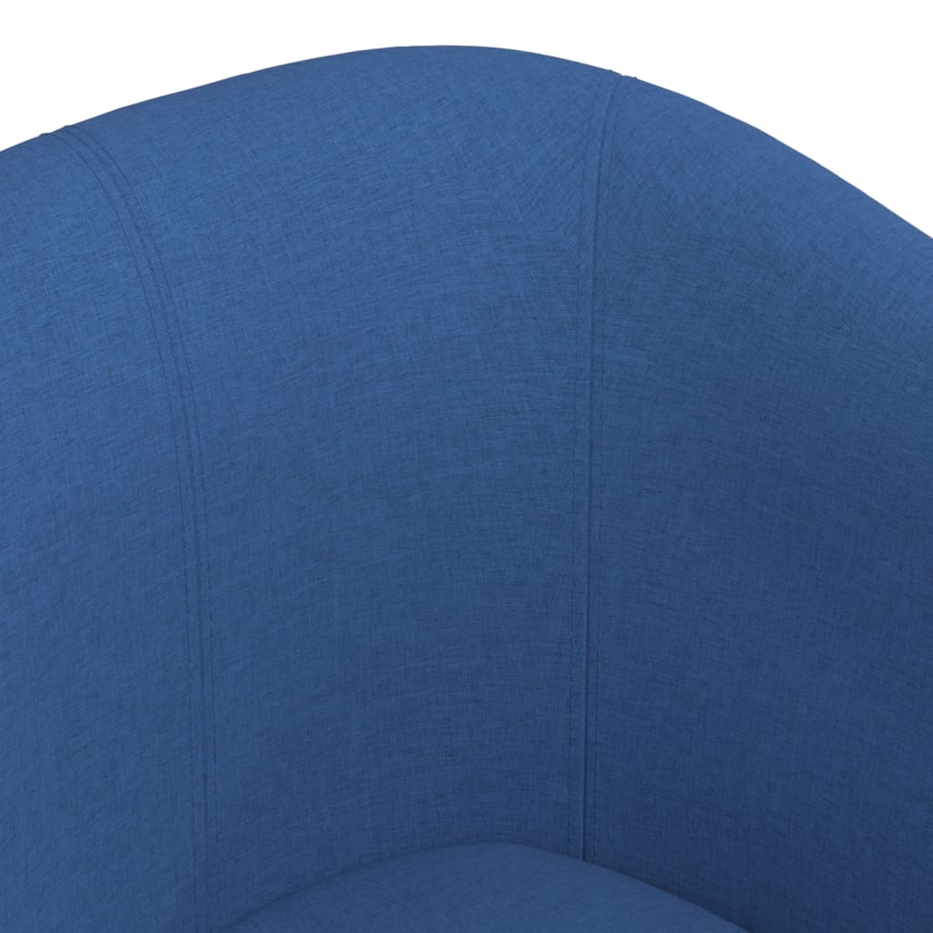Klubové Křeslo S Podnožkou Modré Textil