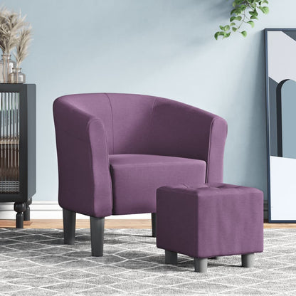 Klubové Křeslo S Podnožkou Modré Textil