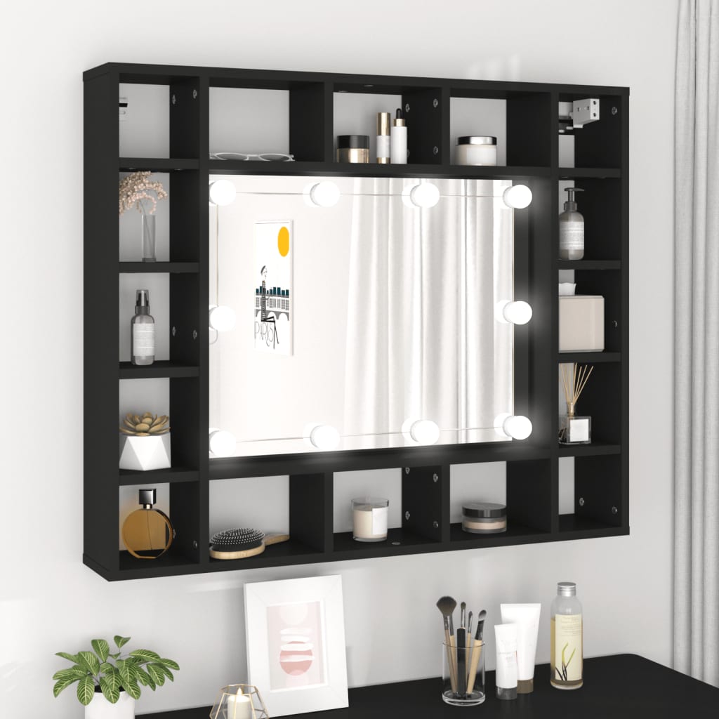 Zrcadlová Skříňka S Led Betonově Šedá 91 X 15 X 76,5 Cm