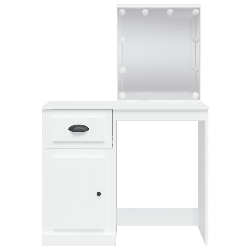 Toaletní Stolek S Led Osvětlením Bílý 90 X 42 X 132,5 Cm