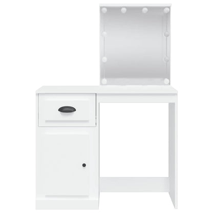 Toaletní Stolek S Led Osvětlením Bílý 90 X 42 X 132,5 Cm