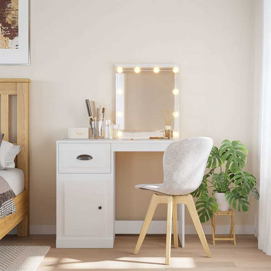 Toaletní Stolek S Led Osvětlením Bílý 90 X 42 X 132,5 Cm