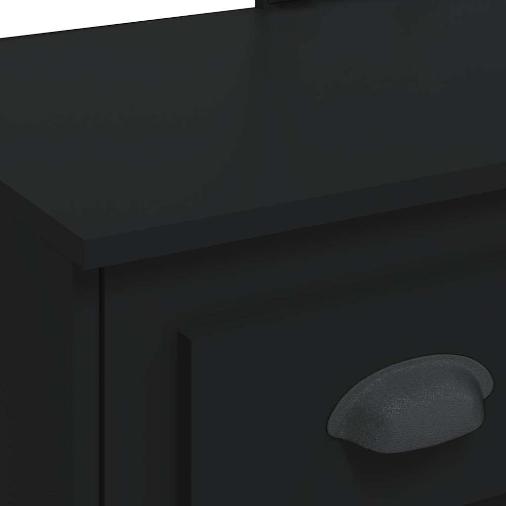 Toaletní Stolek S Led Osvětlením Černý 90 X 42 X 132,5 Cm
