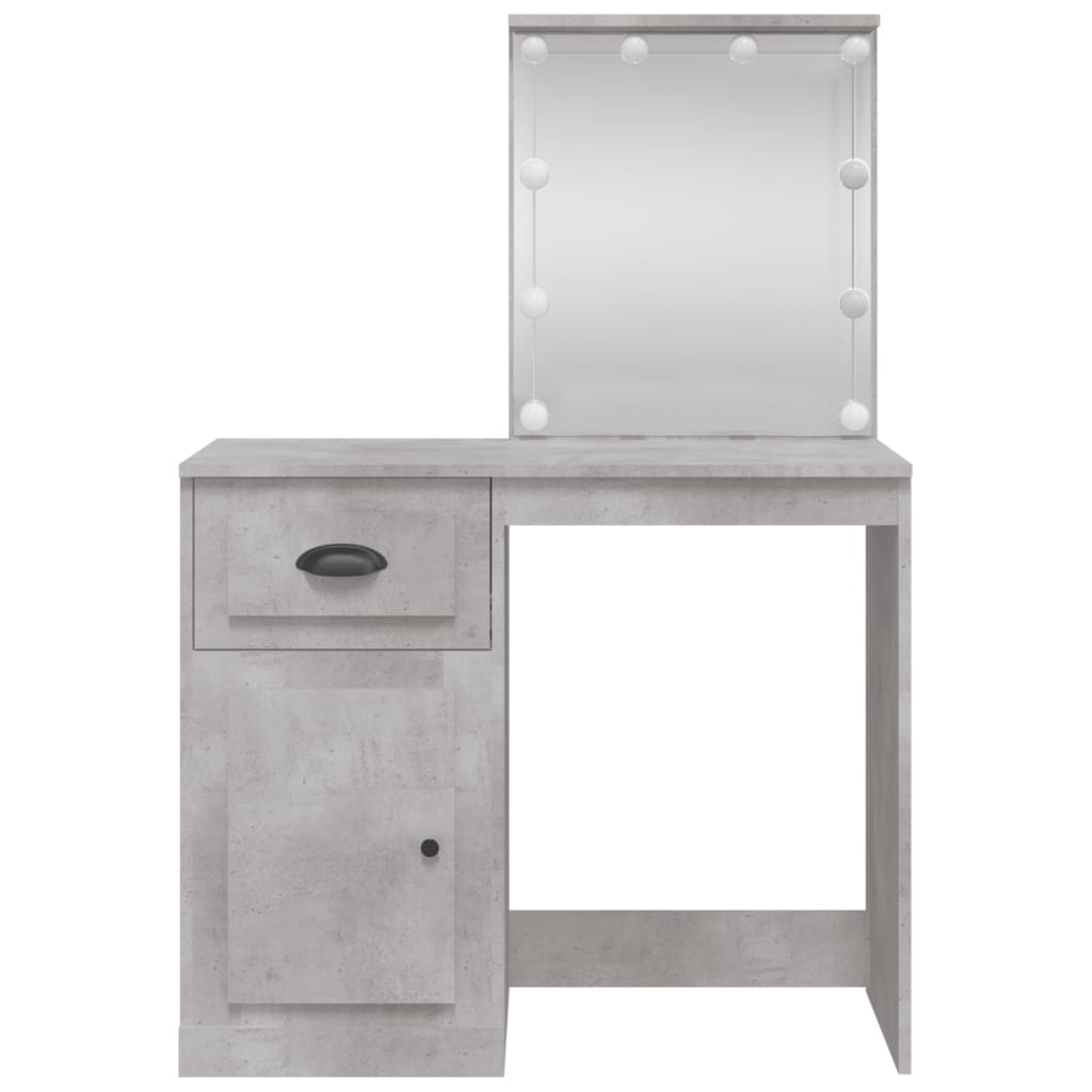 Toaletní Stolek S Led Osvětlením Betonově Šedý 90X42X132,5 Cm