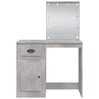 Toaletní Stolek S Led Osvětlením Betonově Šedý 90X42X132,5 Cm