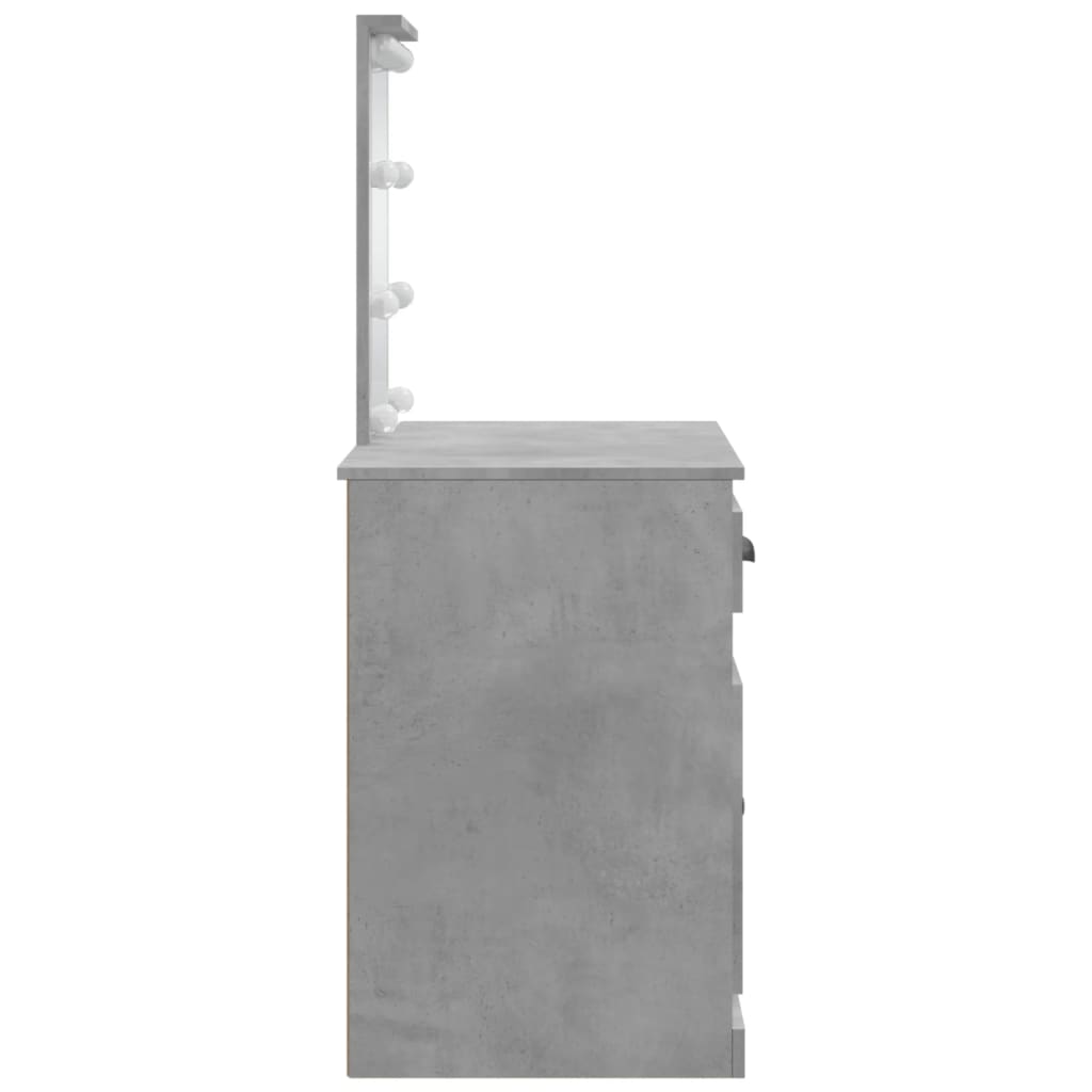 Toaletní Stolek S Led Osvětlením Betonově Šedý 90X42X132,5 Cm