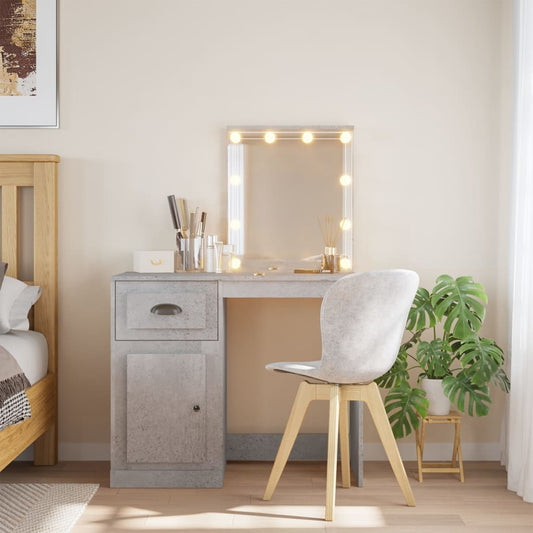 Toaletní Stolek S Led Osvětlením Betonově Šedý 90X42X132,5 Cm
