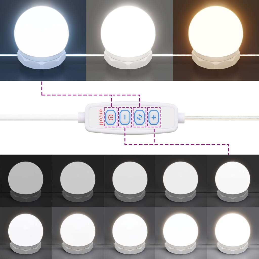 Toaletní Stolek S Led Osvětlením Kouřový Dub 90 X 42 X 132,5 Cm