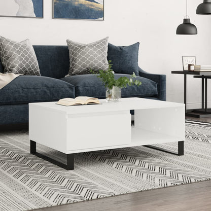 Konferenční Stolek Bílý 90 X 60 X 35 Cm Kompozitní Dřevo