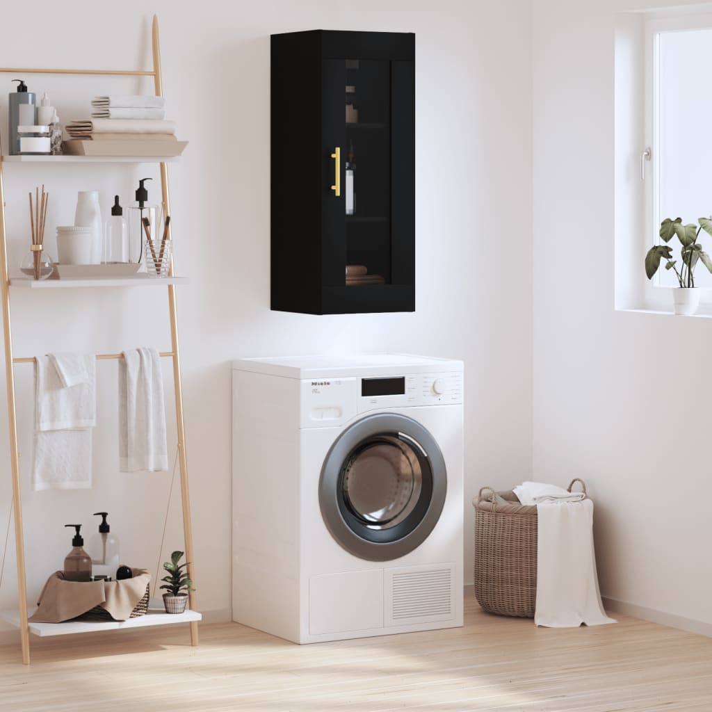 Nástěnná Skříňka Černá 34,5 X 34 X 90 Cm