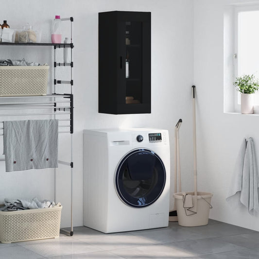 Nástěnná Skříňka Černá 34,5 X 34 X 90 Cm