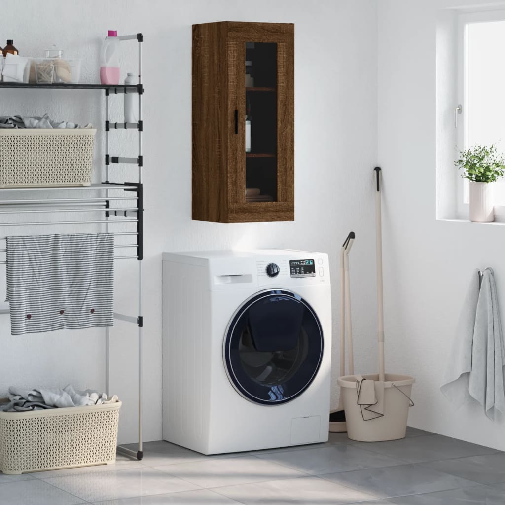 Nástěnná Skříňka Černá 34,5 X 34 X 90 Cm