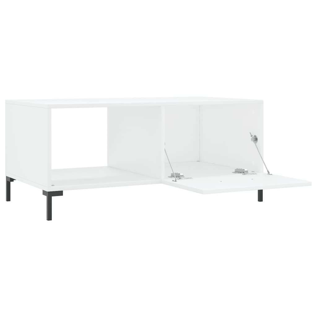 Konferenční Stolek Lesklý Bílý 90 X 50 X 40 Cm Kompozitní Dřevo