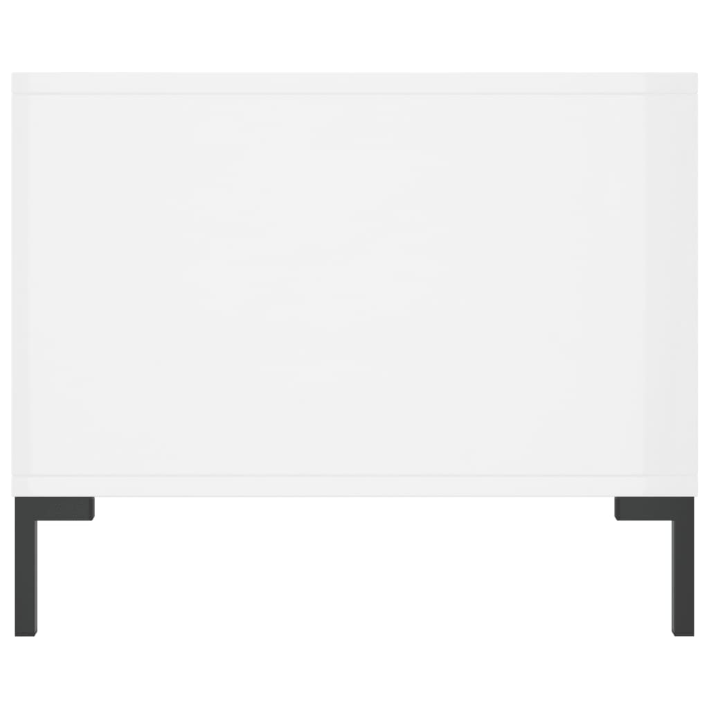 Konferenční Stolek Lesklý Bílý 90 X 50 X 40 Cm Kompozitní Dřevo