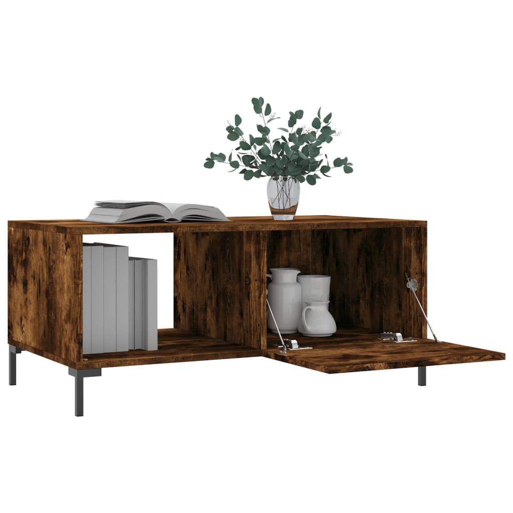 Konferenční Stolek Kouřový Dub 90 X 50 X 40 Cm Kompozitní Dřevo