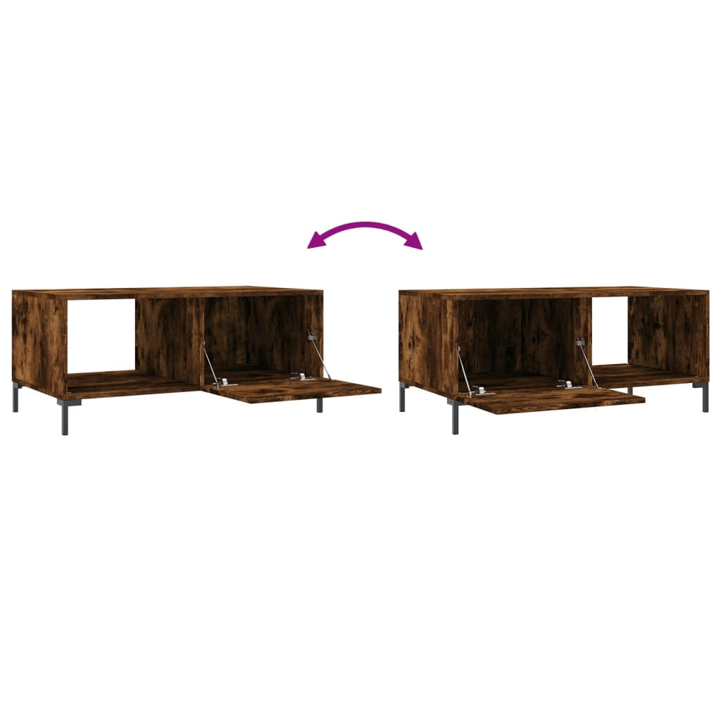 Konferenční Stolek Kouřový Dub 90 X 50 X 40 Cm Kompozitní Dřevo