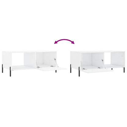 Konferenční Stolek Lesklý Bílý 90 X 50 X 40 Cm Kompozitní Dřevo