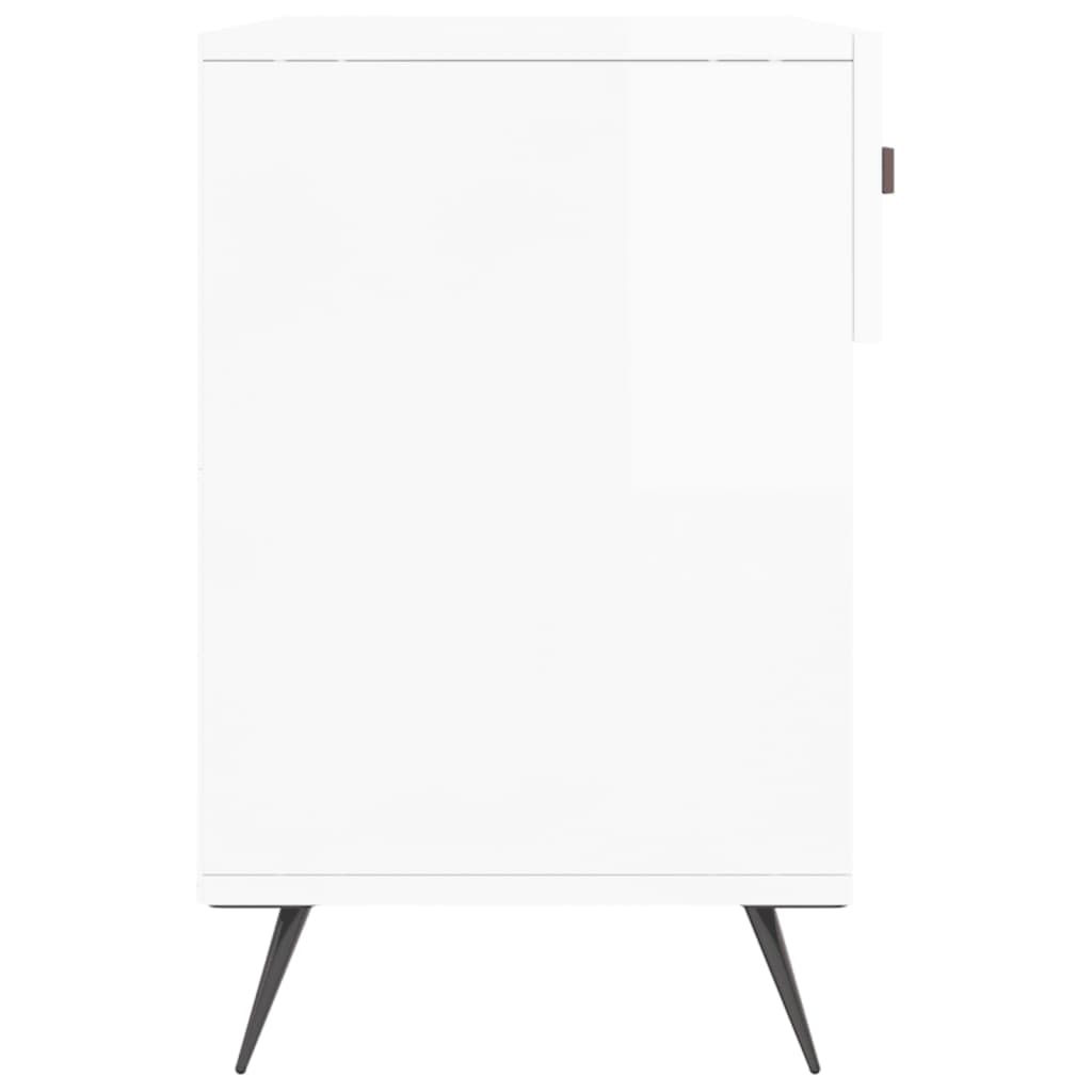 Botník Bílý S Vysokým Leskem 102 X 35 X 55 Cm Kompozitní Dřevo