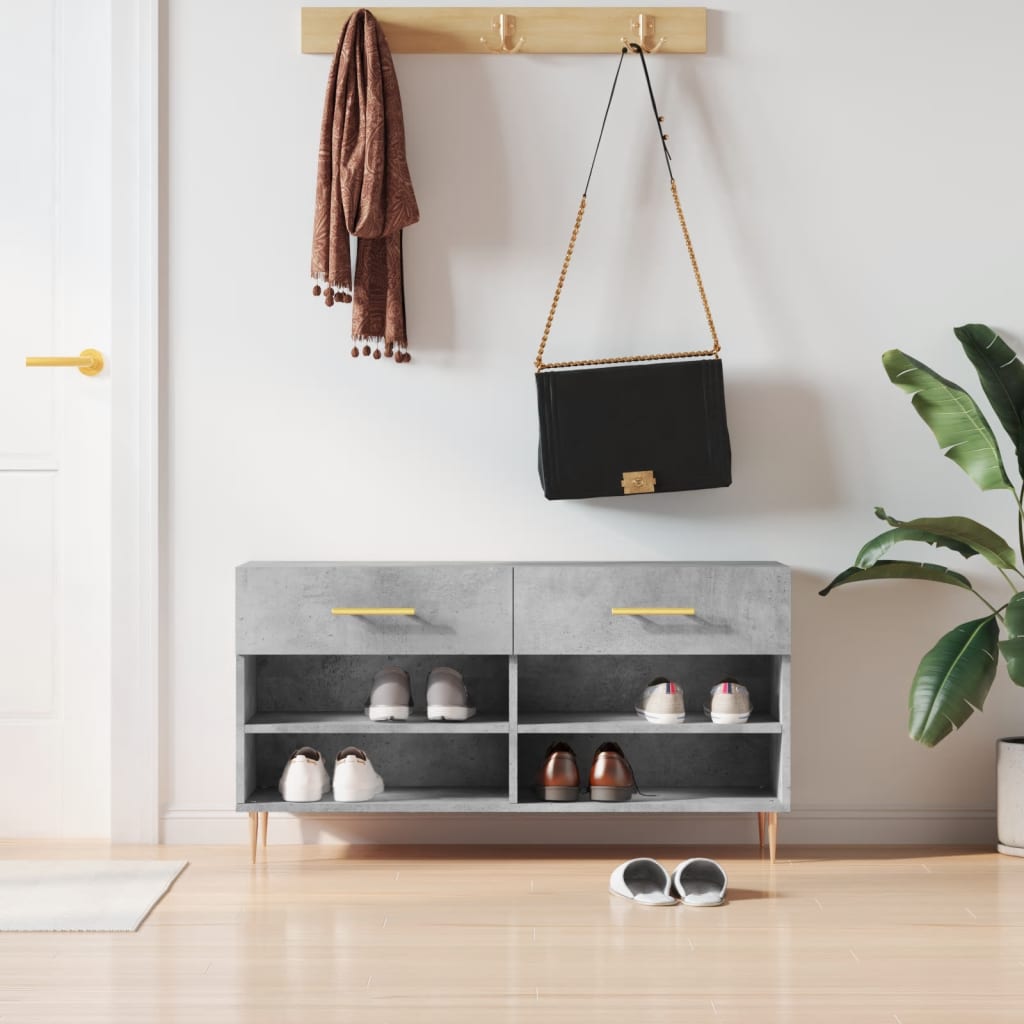 Botník Betonově Šedý 102 X 35 X 55 Cm Kompozitní Dřevo