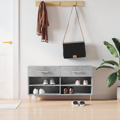 Botník Betonově Šedý 102 X 35 X 55 Cm Kompozitní Dřevo