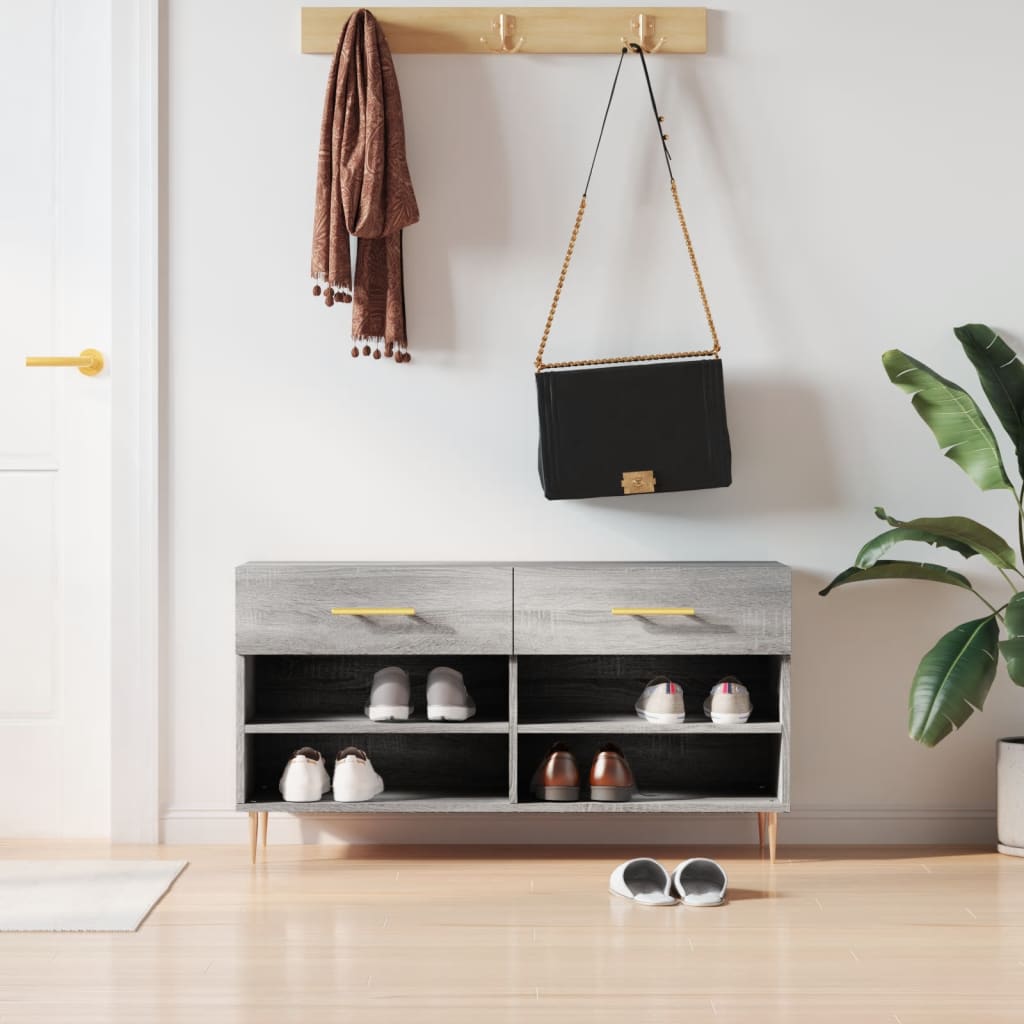 Botník Betonově Šedý 102 X 35 X 55 Cm Kompozitní Dřevo