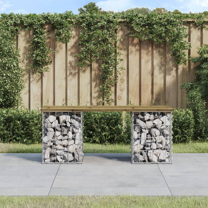 Zahradní Lavice Gabionový Design Masivní Borovice