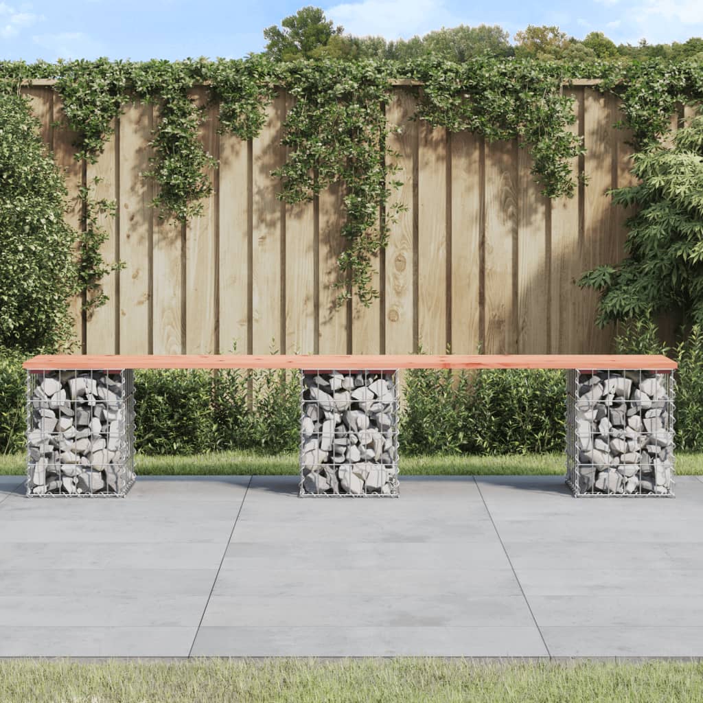 Zahradní Lavice Gabionový Design Masivní Borovice