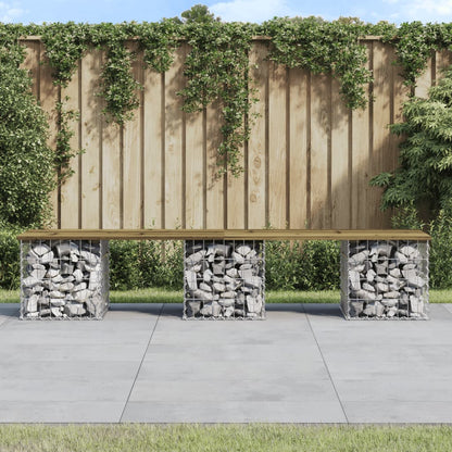Zahradní Lavice Gabionový Design Masivní Borovice