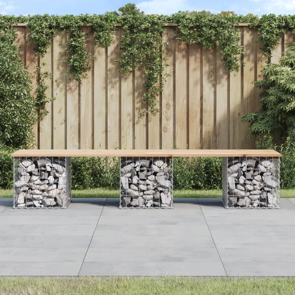 Zahradní Lavice Gabionový Design Masivní Borovice