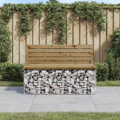 Zahradní Lavice Gabionový Design 92 X 71 X 65,5 Cm Borové Dřevo