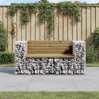 Zahradní Lavice Gabionový Design 92 X 71 X 65,5 Cm Borové Dřevo