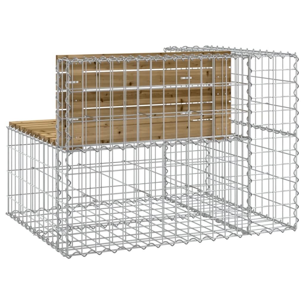 Zahradní Lavice Gabionový Design 92 X 71 X 65,5 Cm Borové Dřevo