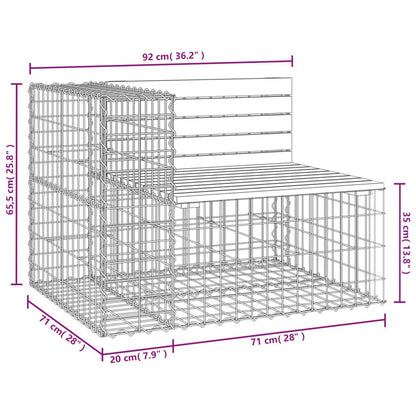 Zahradní Lavice Gabionový Design 92 X 71 X 65,5 Cm Borové Dřevo