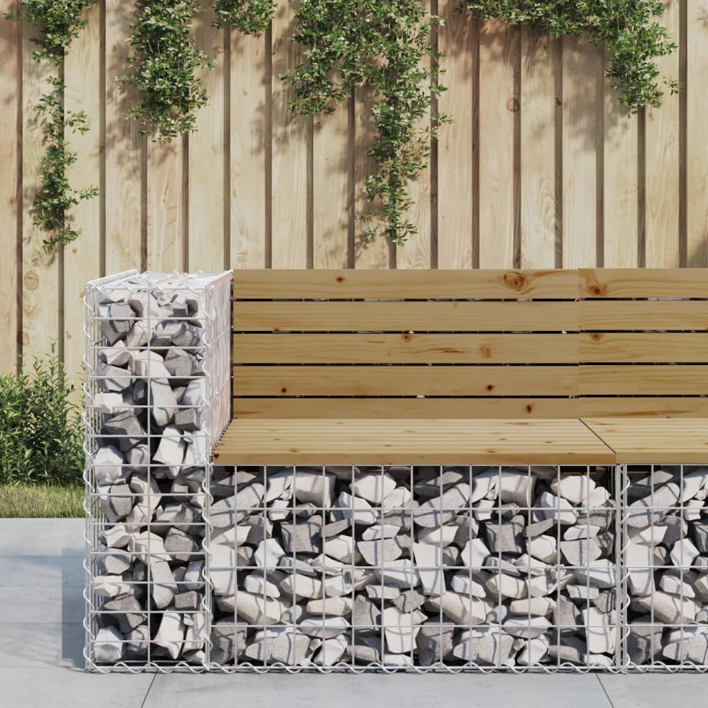 Zahradní Lavice Gabionový Design 92 X 71 X 65,5 Cm Borové Dřevo