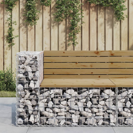 Zahradní Lavice Gabionový Design 92 X 71 X 65,5 Cm Borové Dřevo