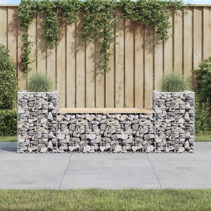 Zahradní Lavice Gabionový Design 183X41X60,5 Cm Borové Dřevo