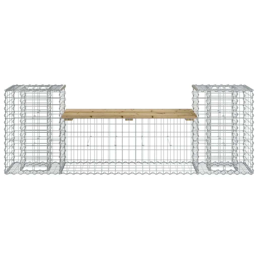 Zahradní Lavice Gabionový Design 183X41X60,5 Cm Borové Dřevo