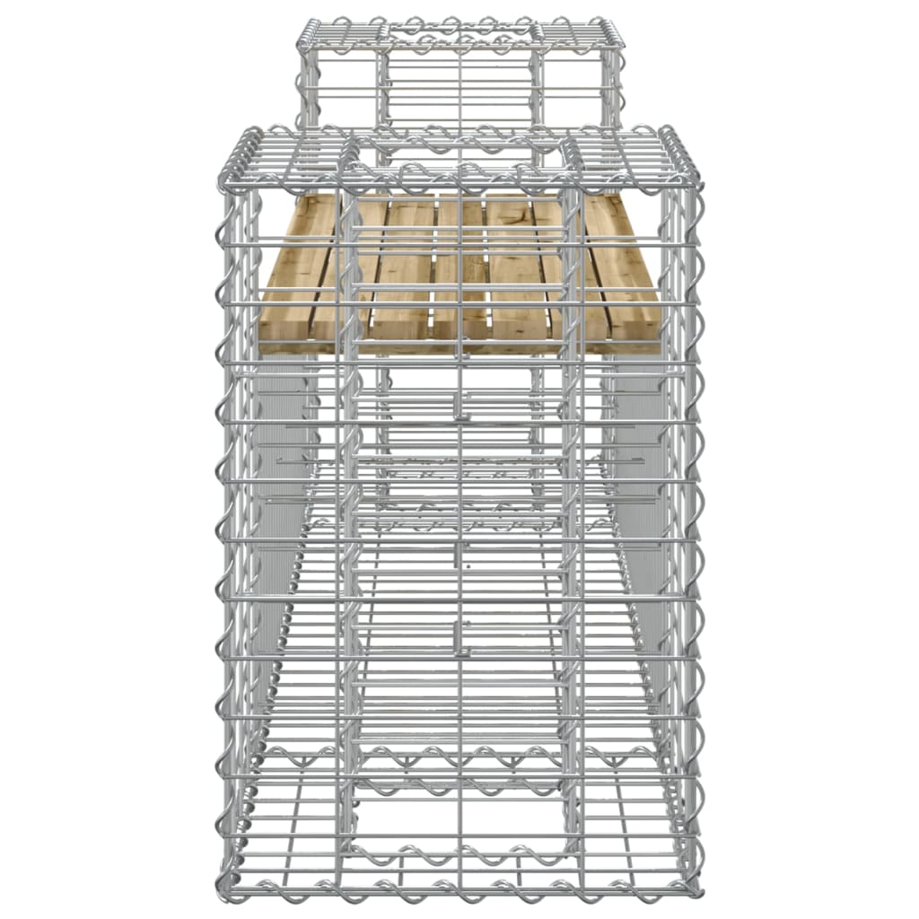 Zahradní Lavice Gabionový Design 183X41X60,5 Cm Borové Dřevo