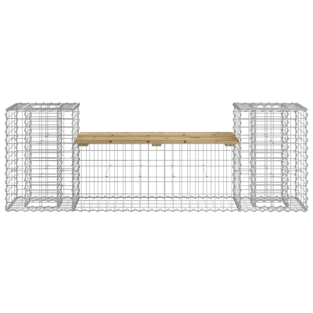 Zahradní Lavice Gabionový Design 183X41X60,5 Cm Borové Dřevo