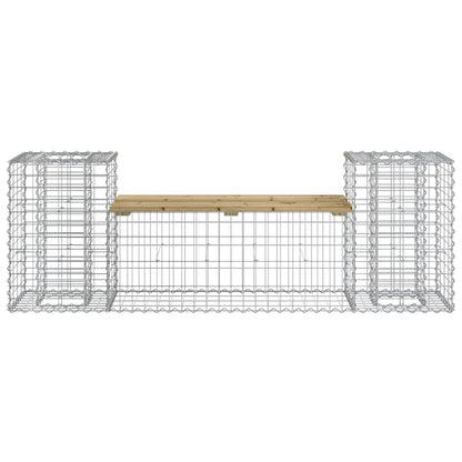 Zahradní Lavice Gabionový Design 183X41X60,5 Cm Borové Dřevo