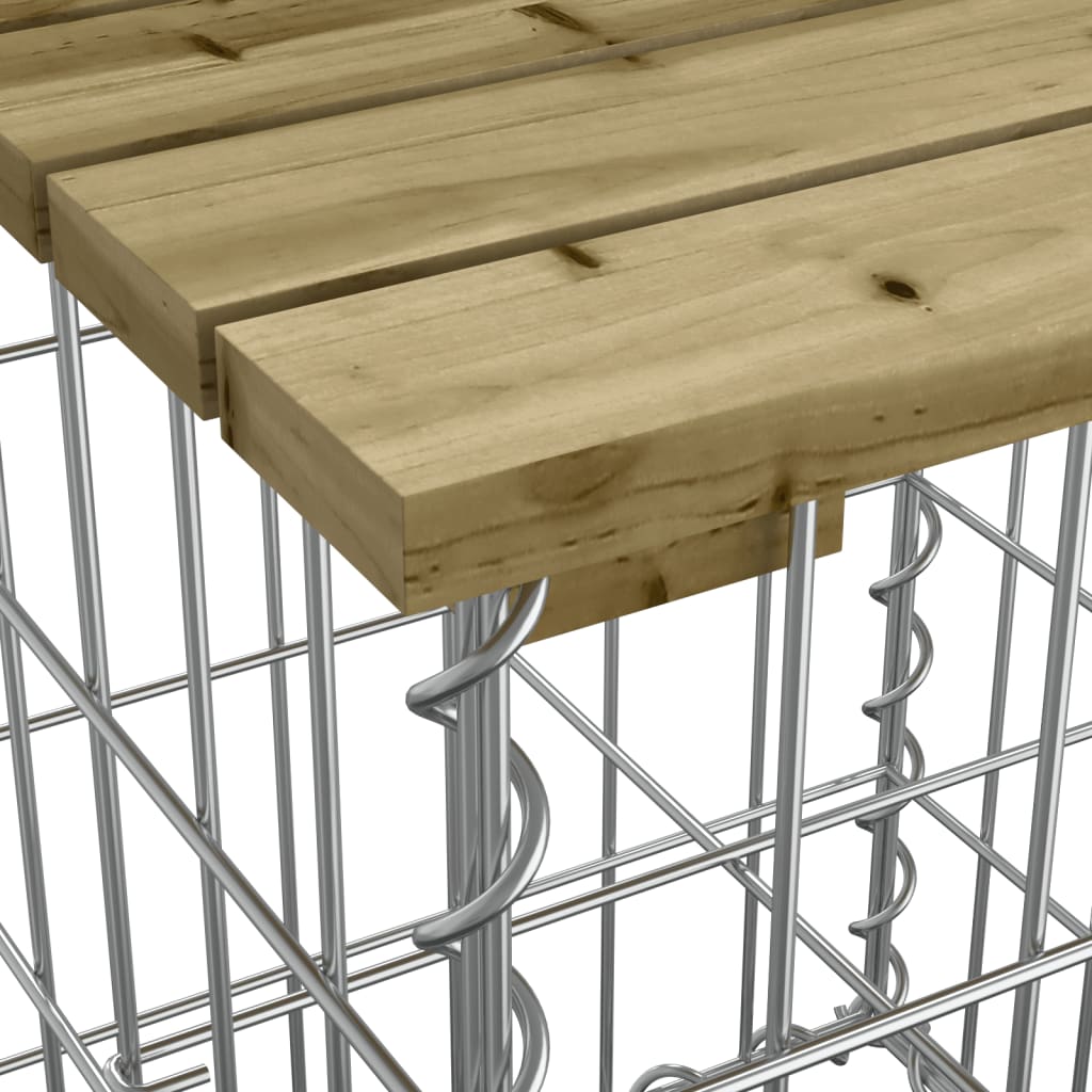 Zahradní Lavice Gabionový Design 183X41X60,5 Cm Borové Dřevo