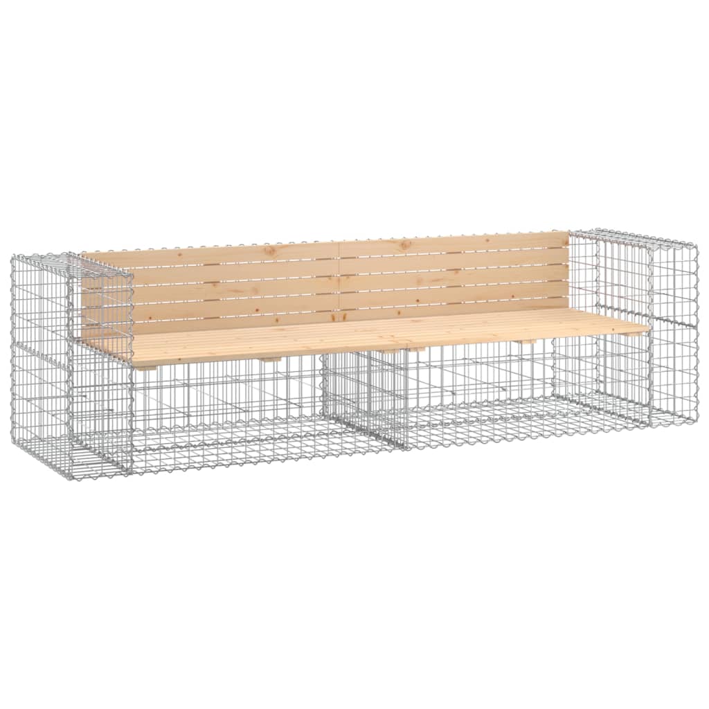 Zahradní Lavice Gabionový Design 244X71X65,5Cm Masivní Borovice