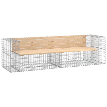Zahradní Lavice Gabionový Design 244X71X65,5Cm Masivní Borovice