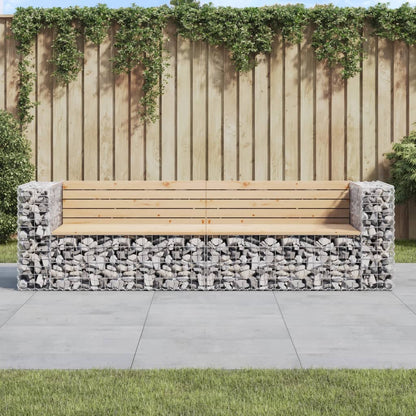 Zahradní Lavice Gabionový Design 244X71X65,5Cm Masivní Borovice